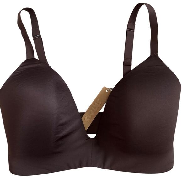 SKIMS Wireless Form T-Shirt Demi Bra in Cocoa Size 32DDD - Picture 4 of 9
